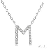 10K Gold "M" Diamond Initial Necklace